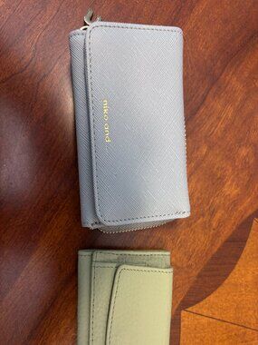 Pastel Trifold Mini Wallet Lot - Niko And... Light Blue Saffiano & green trifold